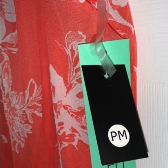 Tacera Coral & White Dress, Size Medium Petite - Picture 8 of 15